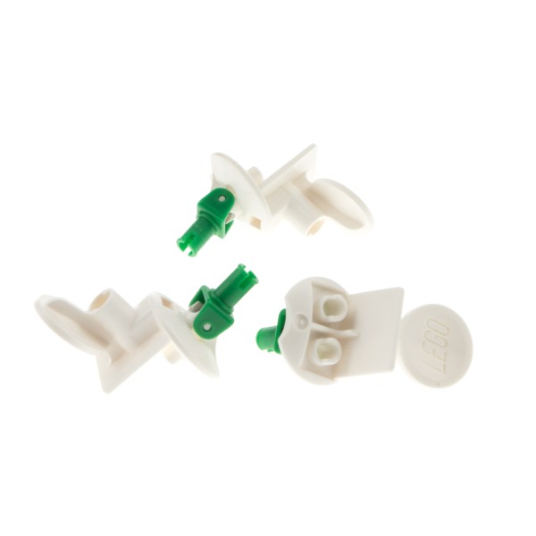 3x Lego Figur Halter weiß grün Halterung mit Feder Fußball Soccer 30488c01