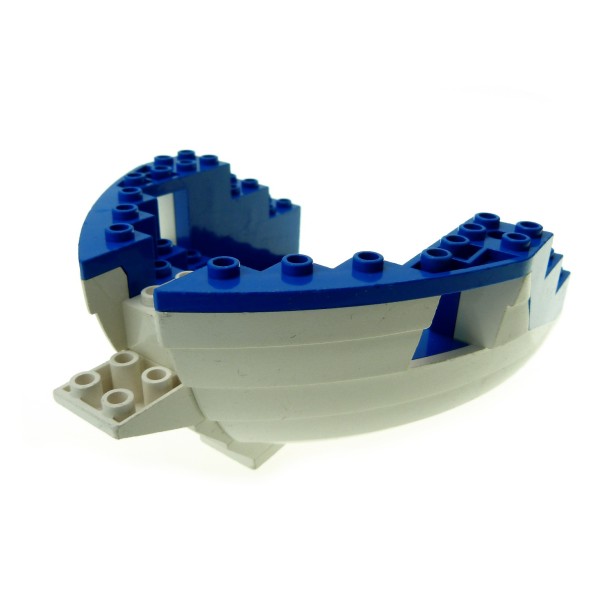 1x Lego Boot Rumpf Bug blau weiß 12x12x5 1/3 Piraten Schiff mit Spitze 6051c02