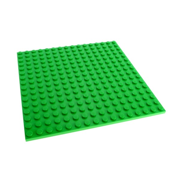 1x Lego Bau Platte B-Ware abgenutzt 16x16 beidseitig bebaubar hell grün 91405