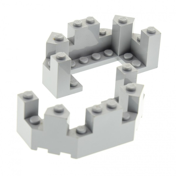 2x Lego Burg Zinne 4x8x2 1/3 neu-hell grau Mauer Ecke Turm Stein 4223716 6066