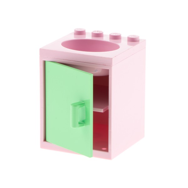 1x Lego Belville Schrank 4x4x4 rosa Tür hell grün Spüle Möbel 6196 6195 6197