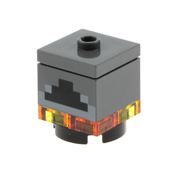 1x Lego Minecraft Zubehör Ofen mit Feuer dunkel grau 3024 4032 87580 3003pb084