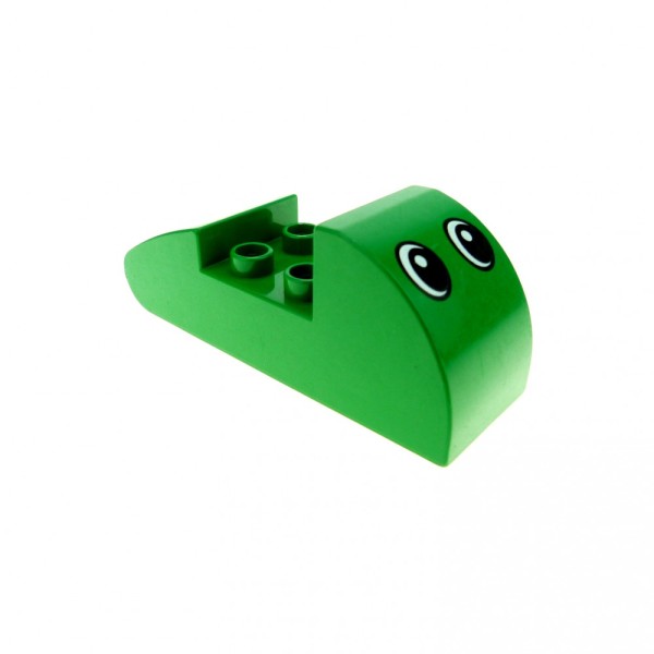 1 x Lego Duplo Primo Stein grün mit Augen 2x6x2 für Schildkröte Schnecke 2297 2400 Baby Baustein 31212pb03