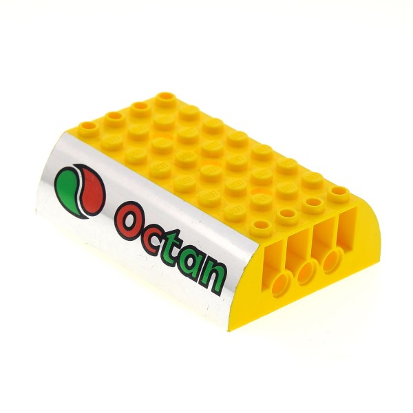 1x Lego Dach 8x6x2 gelb bedruckt OCTAN chrome silber Set 4654 56204 45411pb02