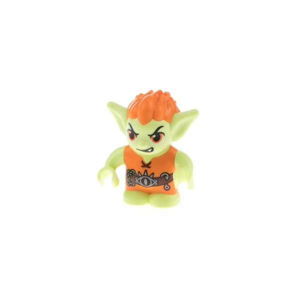 1x Lego Figur Elves Kobold Barblin Gnom Troll Gürtel orange gelblich grün elf025