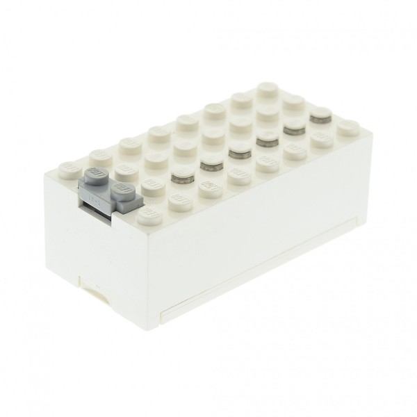 1x Lego Elektrik Batteriekasten 9V B-Ware abgenutzt 8x4 creme weiß Box 4760c01