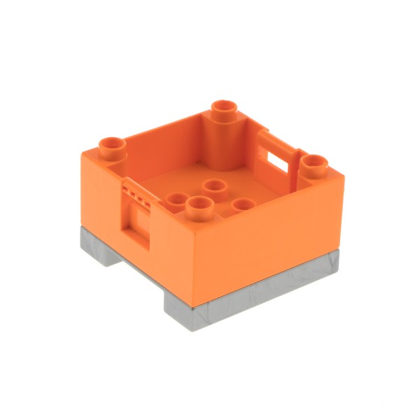1x Lego Duplo Kiste 4x4 orange Palette flat silber LKW Aufsatz Auto 47423 98458