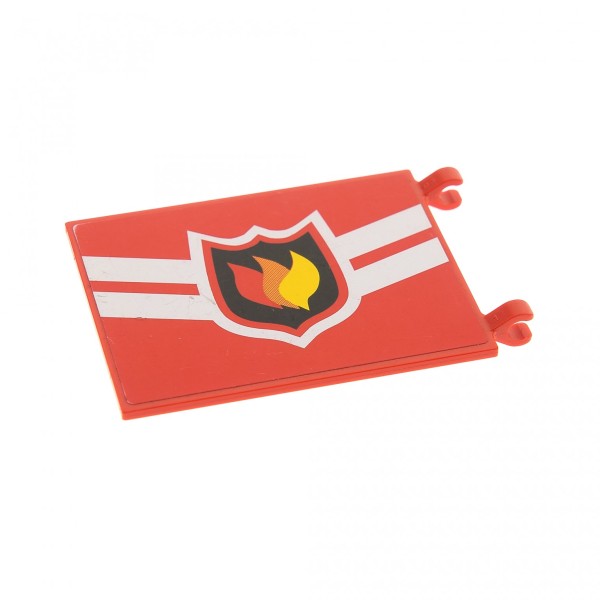 1x Lego Fahne 6x4 rot Flagge Banner Feuerwehr Streifen 7945 2525pb002