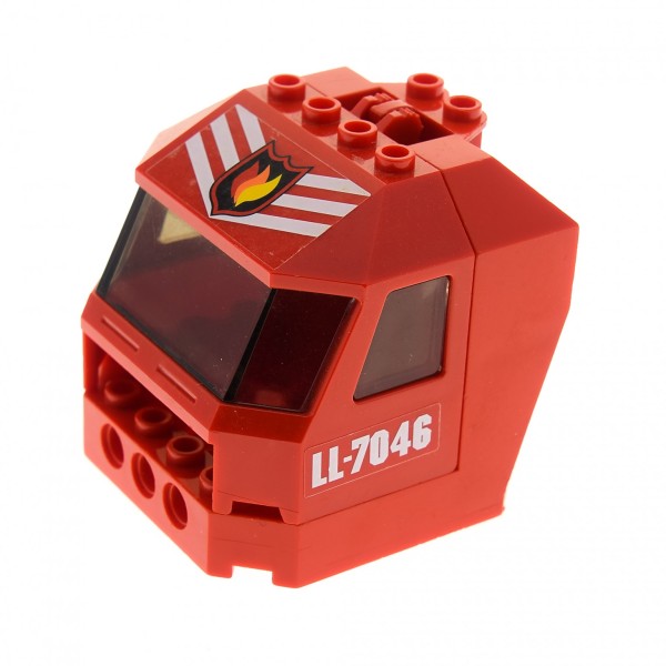 1x Lego Cockpit rot 6x6x5 windscreen LL 7046 Feuerwehr 4153089 30619 45406pb004