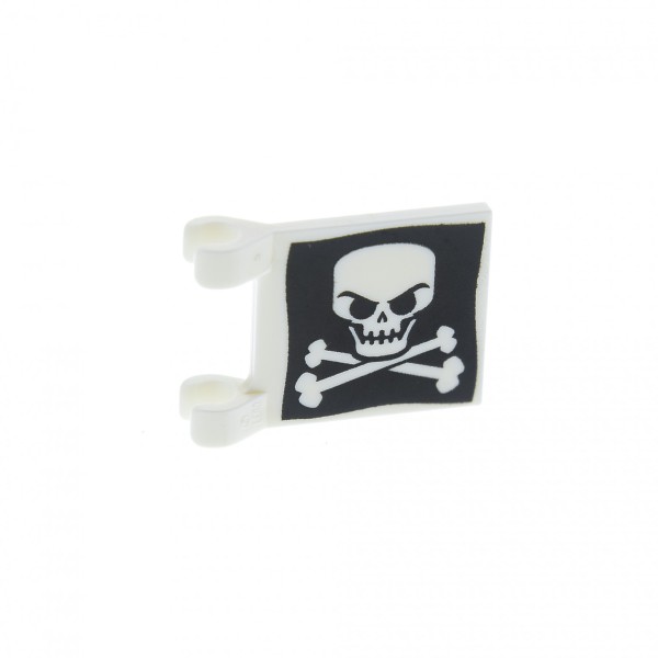 1x Lego Totenkopf Fahne 2x2 weiß schwarz Jolly Roger Piraten Flagge 2335pb030