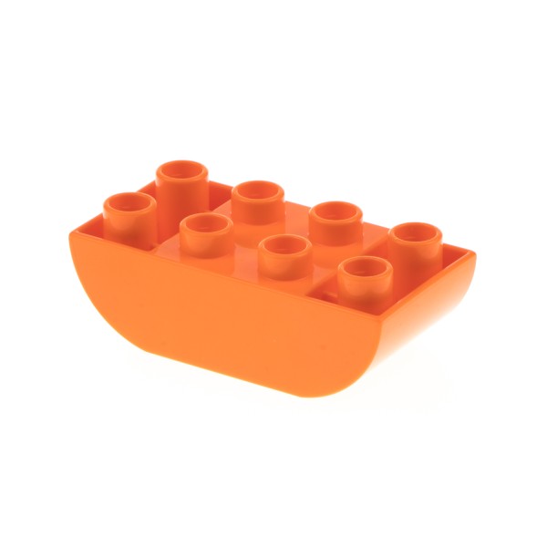 1x Lego Duplo Dachstein 2x4x1 invertiert orange Stein doppelt gewölbt 6005013 98224