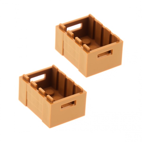 2x Lego Container Kiste 3x4x1 2/3 Griffe nougat hell braun Box Truhe 30150