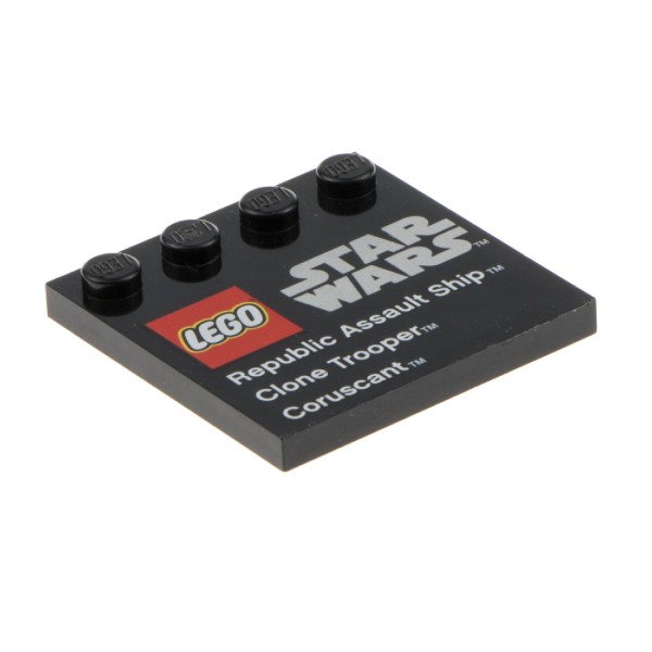 1x Lego Fliese modifiziert 4x4 schwarz Star Wars Coruscant 75007 6179pb056