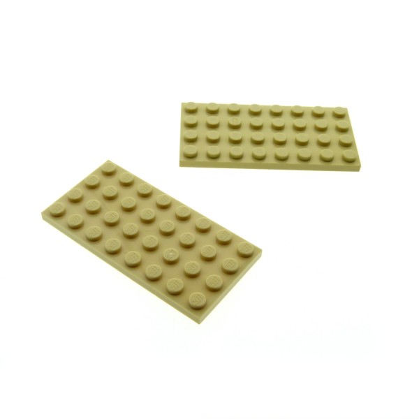 2 x Lego System Bau Platte 4x8 beige tan 4 x 8 Noppen 2507 21017 8092 3817 71006 4191103 3035