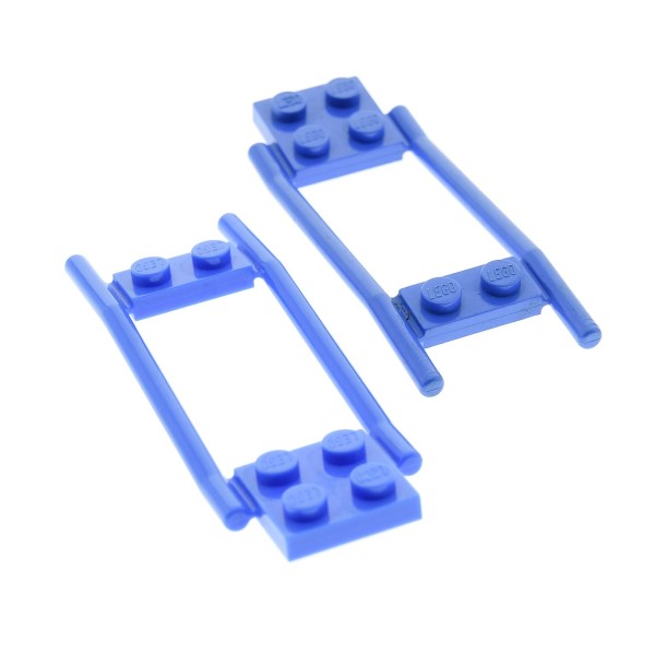 2x Lego Pferde Geschirr blau Halterung für Kutsche Set 6837 1794 1906 49134 2397