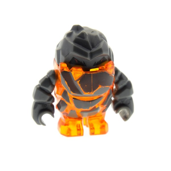 1 x Lego System Figur B-Ware abgenutzt Power Miners transparent orange dunkel grau Felsen Stein Mini Rock Monster - Firox 8960 pm002