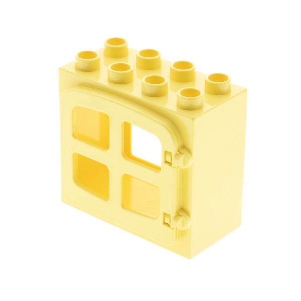 1x Lego Duplo Fenster Tür hell gelb 2x4x3 4 Scheiben rund hell gelb 4809 2332
