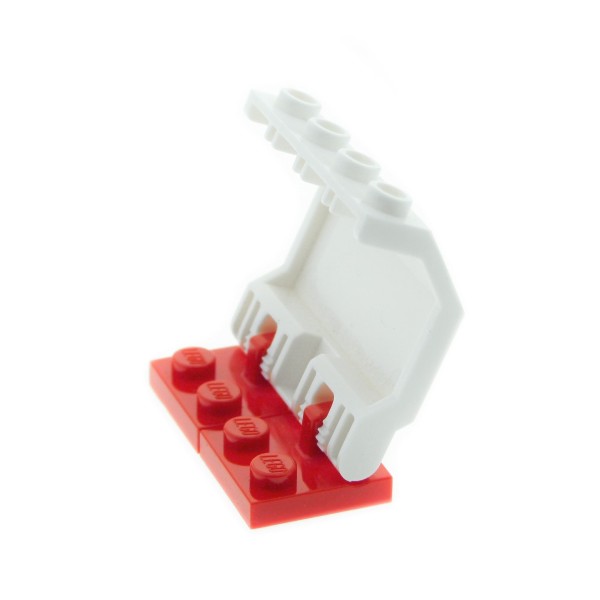 1x Lego Panele 2x4x3 weiß Tür doppel Scharnier 2 Halte Platte rot 92582 44572