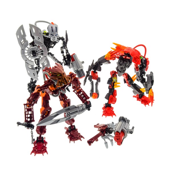 3 x Lego Bionicle Figuren Set Modelle Technic 8913 Toa Mahri Nuparu 8911 Toa Mahri Jaller 2194 Nitroblast incomplete unvollständig 