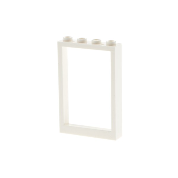 1x Lego Fenster Rahmen 1x4x5 weiß ohne Scheibe Noppen leer Haus 2493b