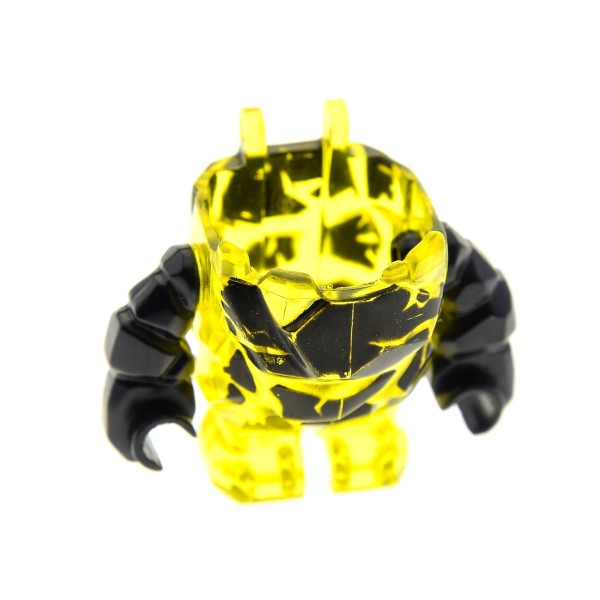 1 x Lego System Figur Power Miners Torso Körper transparent gelb schwarz Felsen Stein Mini Rock Monster - Combustix ohne Kopf 8188 64784pb02c01 pm023