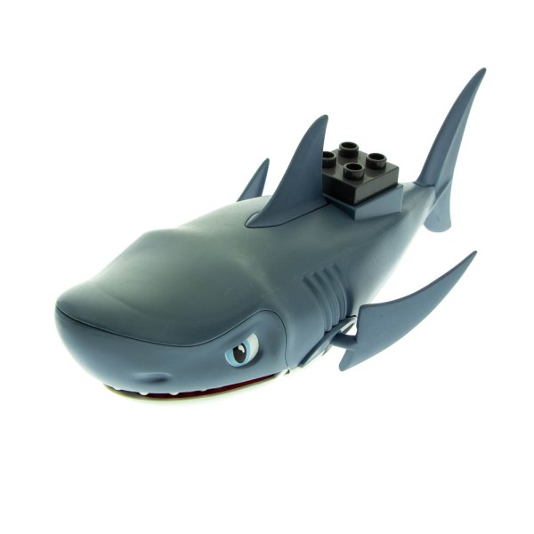 1x Lego Duplo Tier Hai groß B-Ware abgenutzt sand blau grau Piraten 5336c01