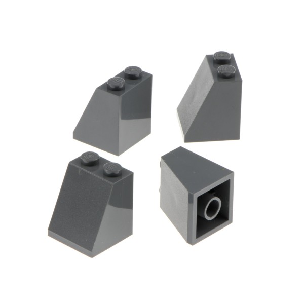 4x Lego Dachstein neu-dunkel grau 65° 2x2x2 schräg Steine 4234534 3678b