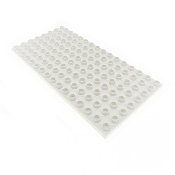 1x Lego Duplo construction plate B-goods worn white 8x16 Basic 61310 6490