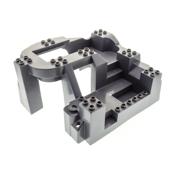 1x Lego Duplo 3D Bau Platte B-Ware dunkel grau 14x16x8 Felsen Zoo 4515972 31384