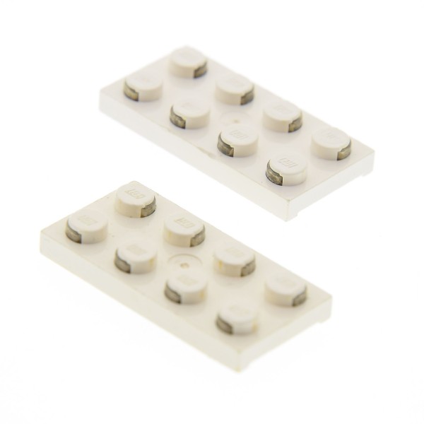 2x Lego Leiterplatte Stein 2x4 creme weiß Platte mit Kontakten Light&Sound 4757