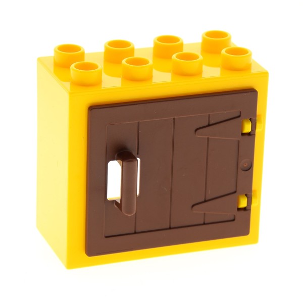 1x Lego Duplo Fenster Rahmen klein 2x4x3 gelb Tür rot braun Holztor 87653 61649