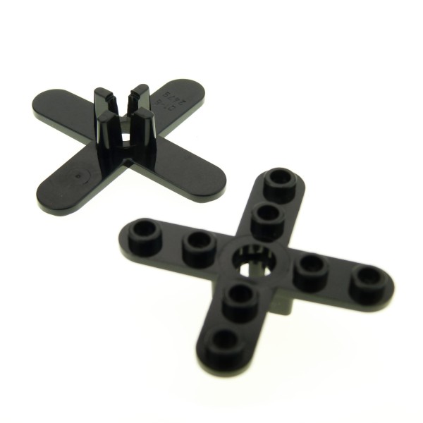 2 x Lego System Rotor schwarz 4 Blätter 5 Diameter/Durchmesser Propeller Technic Hubschrauber Helikopter 2479