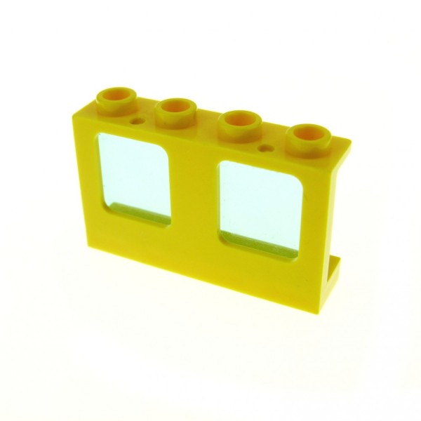 1 x Lego System Fenster Rahmen gelb transparent hell blau 1 x 4 x 2 Zug Eisenbahn Flugzeug doppel Fenster Glas Waggon 60601 61345
