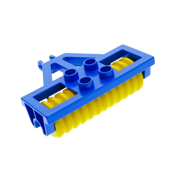 1x Lego Duplo Anhänger Walze B-Ware abgenutzt blau gelb Pflug Auto 4828c01