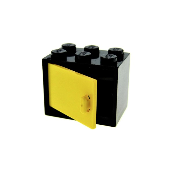 1x Lego Schrank Gehäuse 2x3x2 schwarz Tür gelb Kiste Box Container 4533 4532a