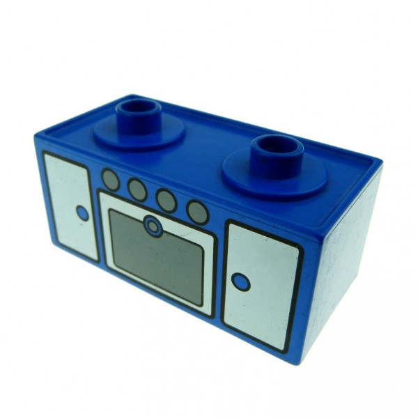 1x Lego Duplo Möbel Herd B-Ware abgenutzt blau Backofen Küche Ofen 4907pb01
