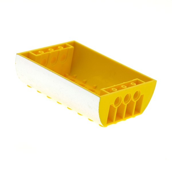 1x Lego Dach gelb 8x6x2 beidseitig chrome silber bedruckt 4654 45411pb01 