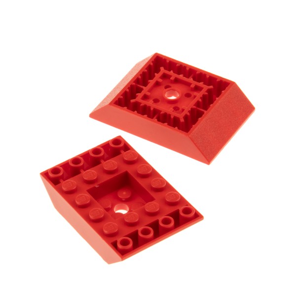 2x Lego Dachstein 45° negativ 6x4 rot Rumpf schräg Mittelteil 4190951 30183
