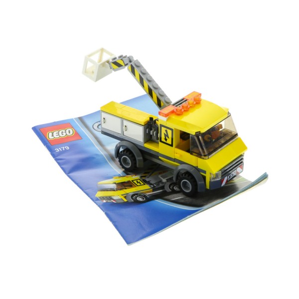 1x Lego Set Traffic Auto City Reparatur LKW 3179 gelb mit BA unvollständig