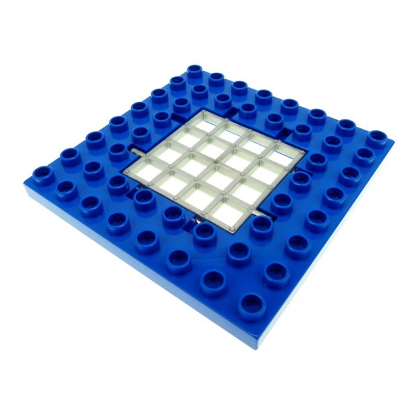 1x Lego Duplo Bau Platte 8x8 blau Gitter Falltür 4x4 silber grau 51705 51706