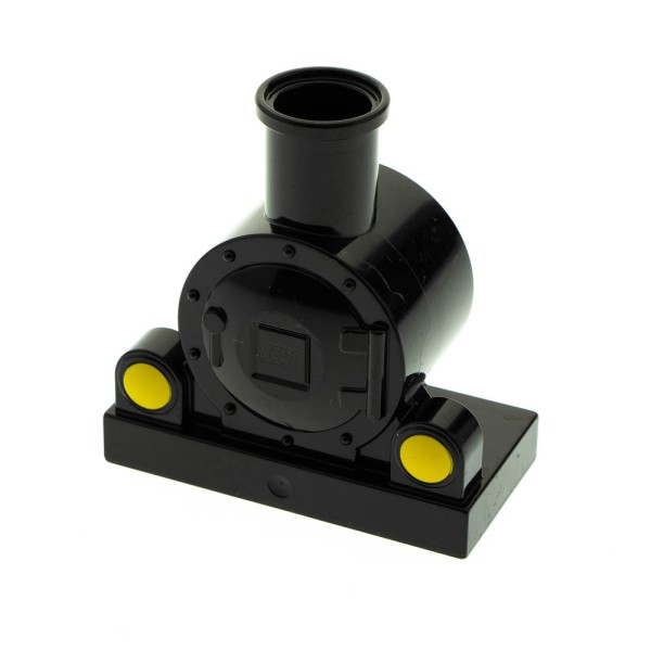 1x Lego Duplo Dampflokomotive Front Aufsatz schwarz Scheinwerfer gelb 13531pb01