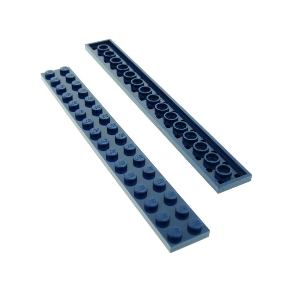 2x Lego Bau Stein Platte 2x16 dunkel blau Leiste Star Wars Disney 6120642 4282