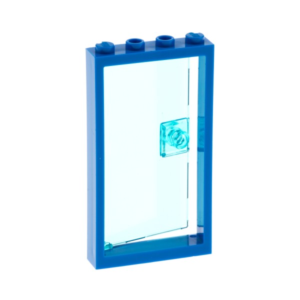 1x Lego Tür Rahmen 1x4x6 blau Scheibe transparent hell blau 60616 60596