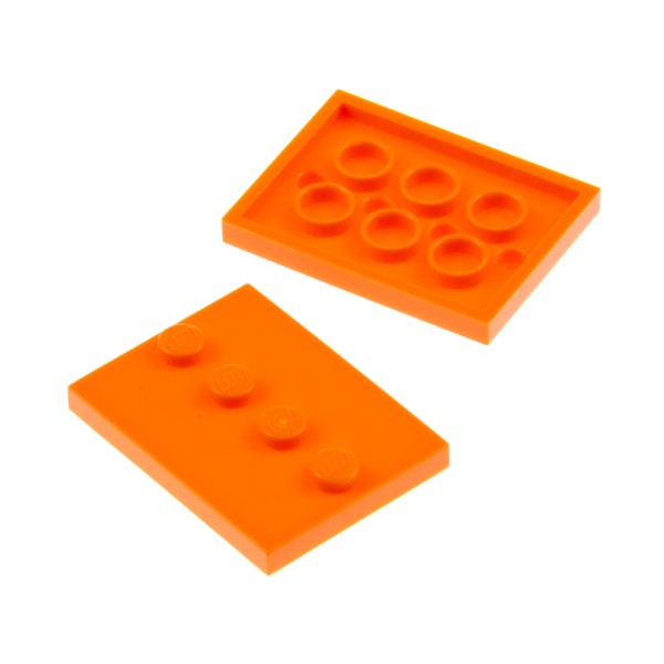2x Lego Fliese modifiziert 3x4 orange Minifiguren Stand Platte 6224537 88646