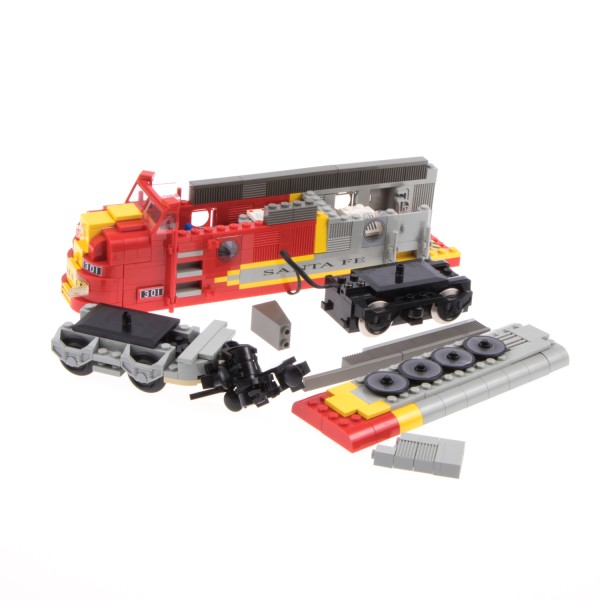 1x Lego Teile Set Eisenbahn Santa Fe Super Chief 10020 rot gelb unvollständig