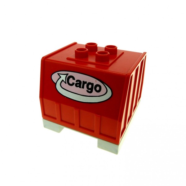 1x Lego Duplo Eisenbahn Aufsatz rot perl grau Cargo Container 42400c01pb01