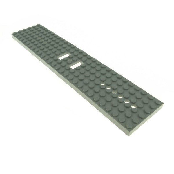 1x Lego Zug Platte 28x6 B-Ware beschädigt hell grau 6 Löcher an jedem Ende 4093c