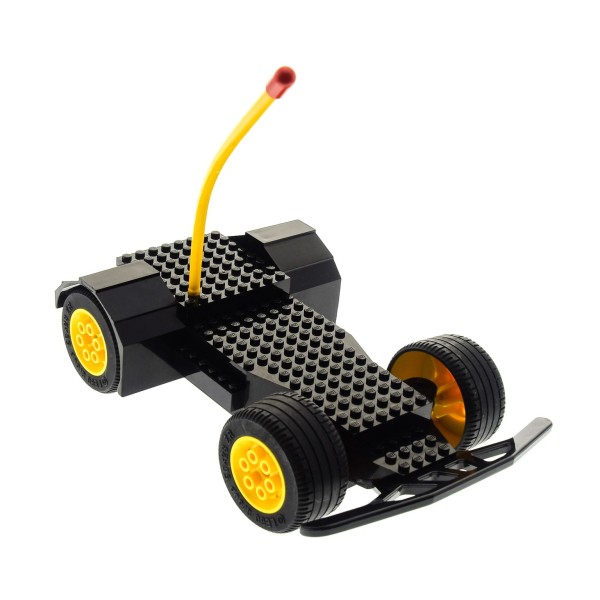 1 x Lego Technic Electric Radio Control Racer Auto RC schwarz mit Antenne gelb ohne Stoßstange geprüft / verschmutzt 5599 5600 x491c01*