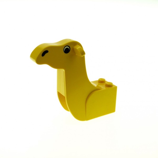 1x Lego Tier Kopf Kamel Dromedar gelb 3x7x5 Motivstein 30143px1