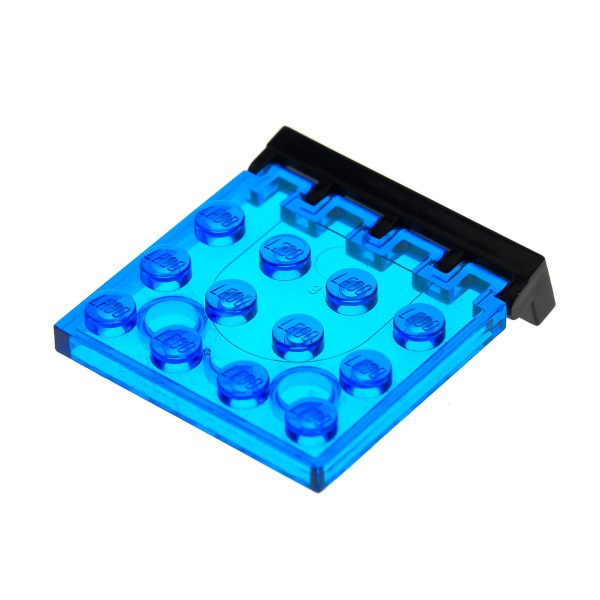 1 x Lego System Bau Platte Transparent dunkel blau 4x4 Klappe mit Scharnier abgewinkelt schwarz 1x4 Auto Dach Fenster Classic Space Set 6171 4625 4213